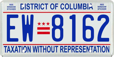 DC license plate EW8162