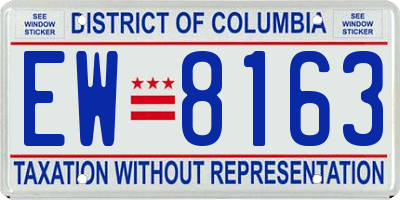 DC license plate EW8163