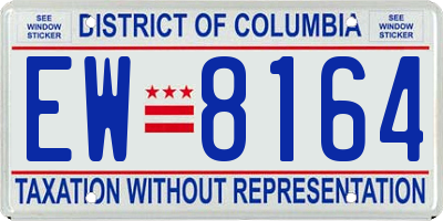 DC license plate EW8164