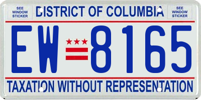 DC license plate EW8165