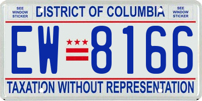 DC license plate EW8166