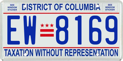 DC license plate EW8169