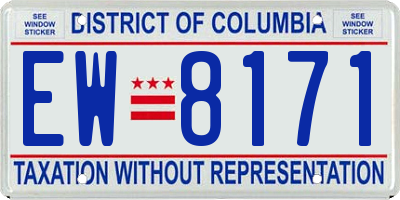 DC license plate EW8171