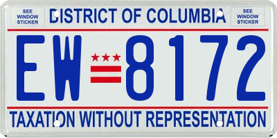 DC license plate EW8172