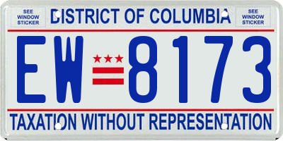 DC license plate EW8173