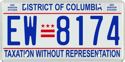 DC license plate EW8174