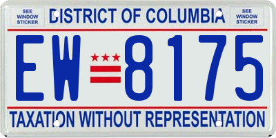 DC license plate EW8175