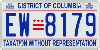 DC license plate EW8179