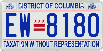 DC license plate EW8180