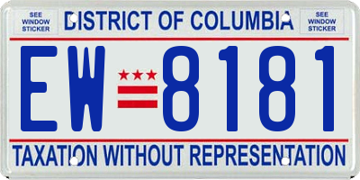 DC license plate EW8181