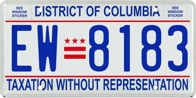 DC license plate EW8183