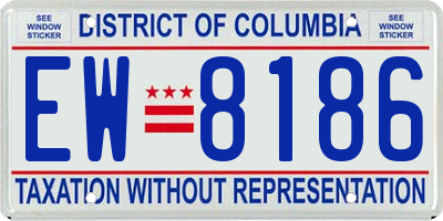 DC license plate EW8186