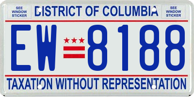 DC license plate EW8188