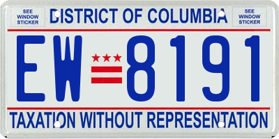 DC license plate EW8191