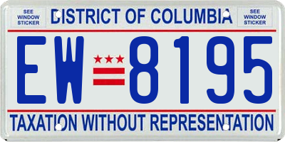 DC license plate EW8195