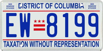 DC license plate EW8199