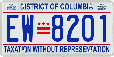 DC license plate EW8201