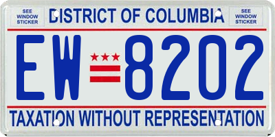 DC license plate EW8202