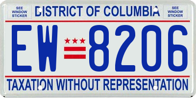 DC license plate EW8206