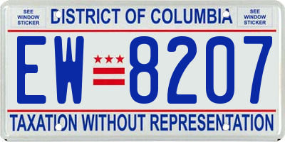 DC license plate EW8207