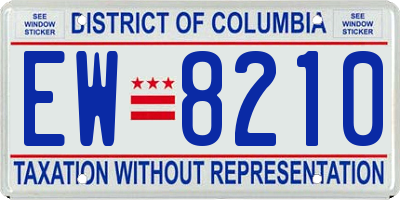 DC license plate EW8210