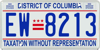 DC license plate EW8213