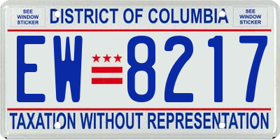 DC license plate EW8217