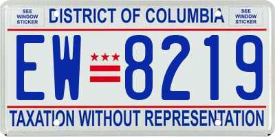 DC license plate EW8219