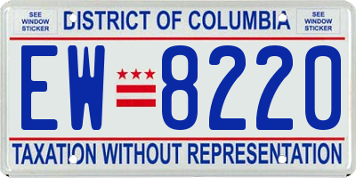 DC license plate EW8220