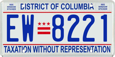 DC license plate EW8221