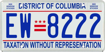 DC license plate EW8222