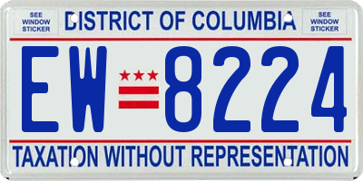 DC license plate EW8224
