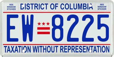 DC license plate EW8225