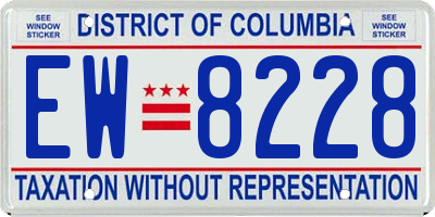 DC license plate EW8228
