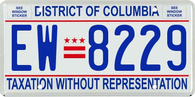 DC license plate EW8229