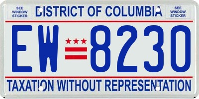 DC license plate EW8230