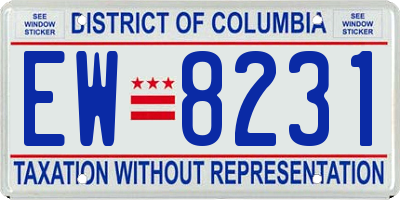 DC license plate EW8231