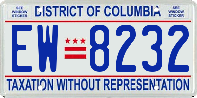 DC license plate EW8232