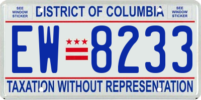 DC license plate EW8233