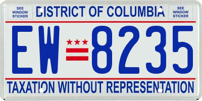 DC license plate EW8235