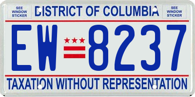 DC license plate EW8237