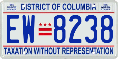 DC license plate EW8238