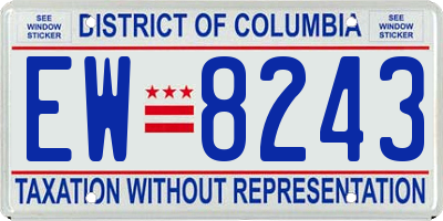 DC license plate EW8243