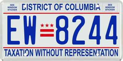 DC license plate EW8244