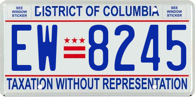 DC license plate EW8245