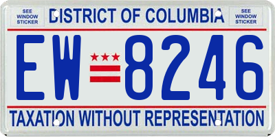 DC license plate EW8246