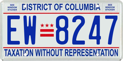 DC license plate EW8247