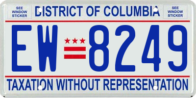 DC license plate EW8249