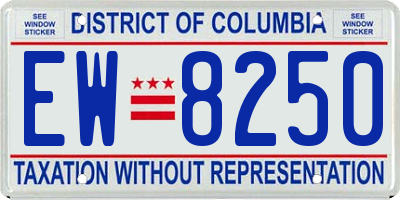 DC license plate EW8250