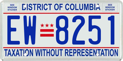 DC license plate EW8251